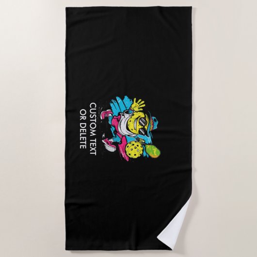 funny pickleball ビーチタオル (正面)