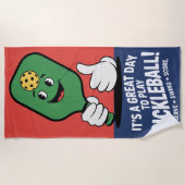 Funny Pickleball A Great Day To Play Pickleball ビーチタオル (正面)