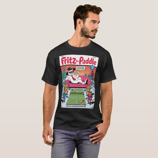 Funny Pickleball Cool Cats Rooftop Rally POSTER Tシャツ (正面フル)