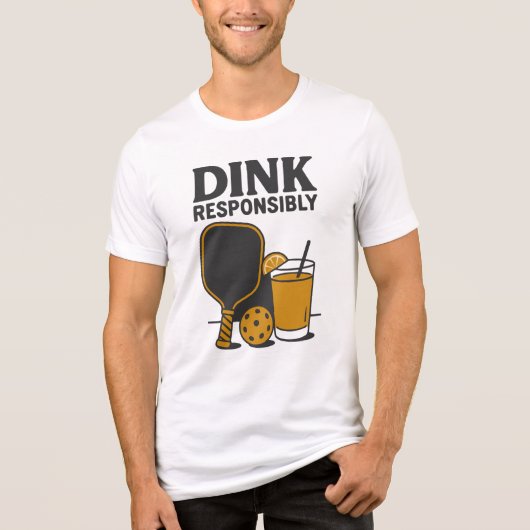 Funny Pickleball | Dink Responsibly トライブレンドTシャツ (正面)