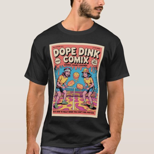 Funny Pickleball Dope Dink Comix Poster Tシャツ (正面)