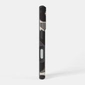 Funny Pickleball Grayscale Paddle Pattern iPhone 16ケース (右側面)