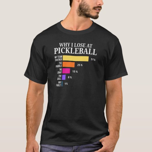 Funny Pickleball Loss Chart Graphic Design Tシャツ (正面)