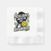 Funny Pickleball Makes Me Say Bad Words 縁ありカクテルナプキン (正面)