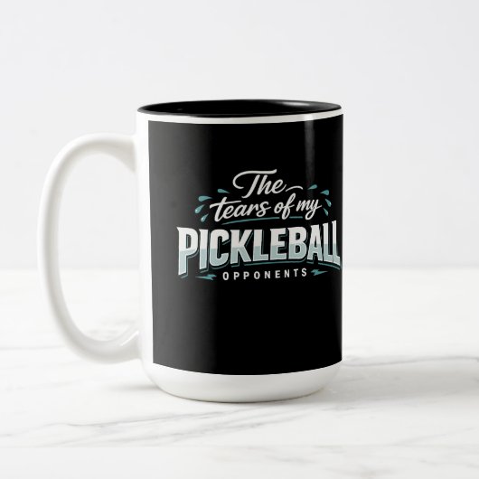 Funny Pickleball Mug – The Tears of My Opponents ツートーンマグカップ (左)