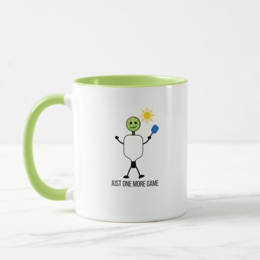 Funny Pickleball Player Character Holding Paddle  マグカップ (左)