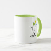 Funny Pickleball Player Character Holding Paddle  マグカップ (正面右)