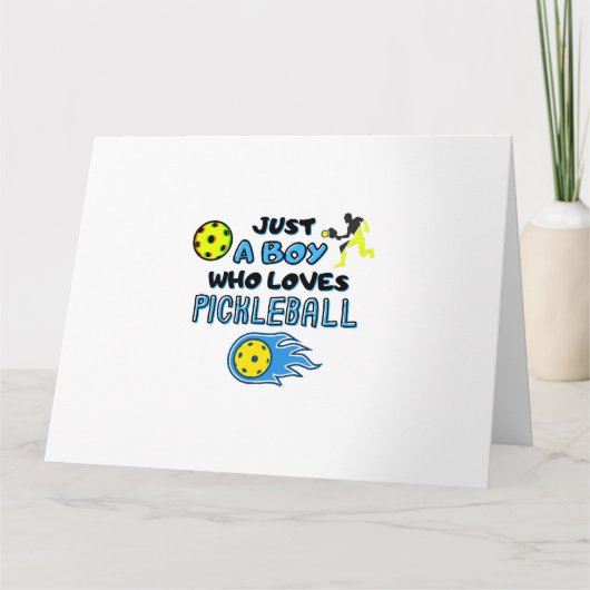Funny Pickleball Player Just A Boy Who Loves Pickl カード (正面)