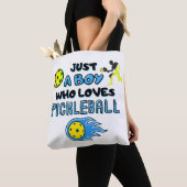 Funny Pickleball Player Just A Boy Who Loves Pickl トートバッグ (クローズアップ)