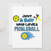 Funny Pickleball Player Just A Boy Who Loves Pickl 招待状 (裏面)