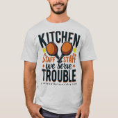 Funny Pickleball T-Shirt Grey- "Kitchen Staff" Tシャツ (正面)