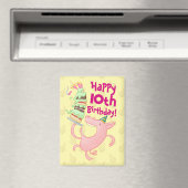 Funny Pig Add The Age Giant Birthday Cake Cartoon マグネット (インサイチュ (食洗機))