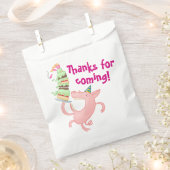 Funny Pig Birthday Cake Thanks For Coming! Cartoon フェイバーバッグ (クリップ留めされた状態)