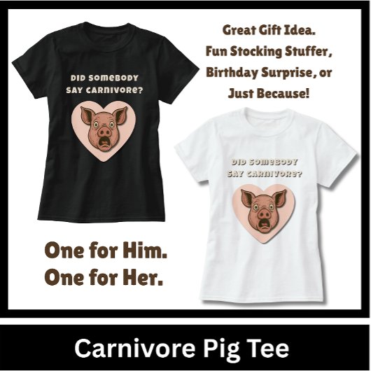 Funny Pig Carnivore Lover Gift Tシャツ