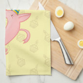 Funny Pig Chief Taster Giant Sponge Cake Cartoon キッチンタオル (四つ折り)