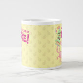 Funny Pig Coffee Daily Excuse For Cake Cartoon ジャンボコーヒーマグカップ (正面)