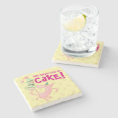 Funny Pig Coffee Daily Excuse For Cake Cartoon ストーンコースター (横)