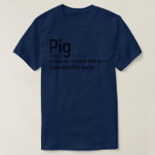 Funny Pig Definition Bacon Lover Fun Farmer Letter Tシャツ (デザイン正面)