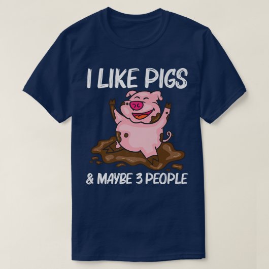 Funny Pig Design For Men Women Hog Farmer Farm Ani Tシャツ (デザイン正面)