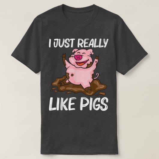 Funny Pig Design For Men Women Hog Farmer Farm Ani Tシャツ (デザイン正面)