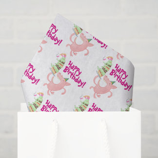 Funny Pig Happy Birthday! Giant Layer Cake Cartoon 薄葉紙