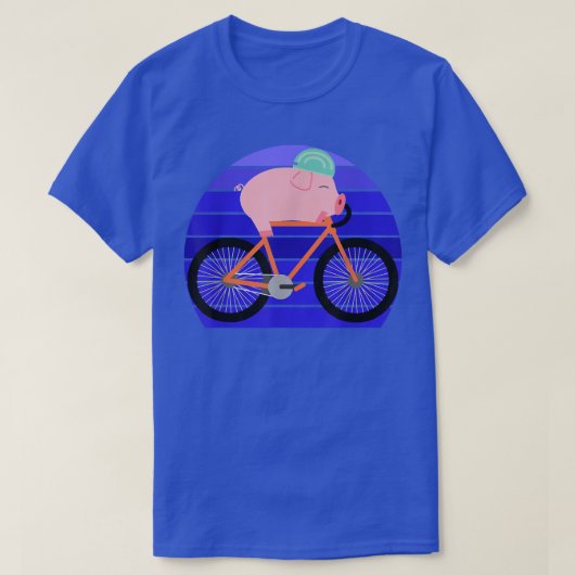 Funny Pig Lover Riding Bike Novelty Animal Birthda Tシャツ (デザイン正面)