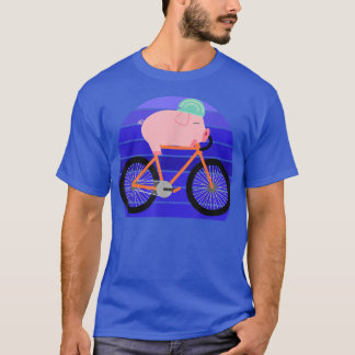 Funny Pig Lover Riding Bike Novelty Animal Birthda Tシャツ