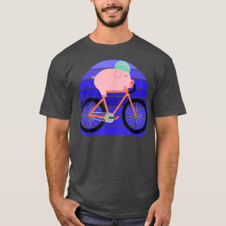 Funny Pig Lover Riding Bike Novelty Animal Birthda Tシャツ