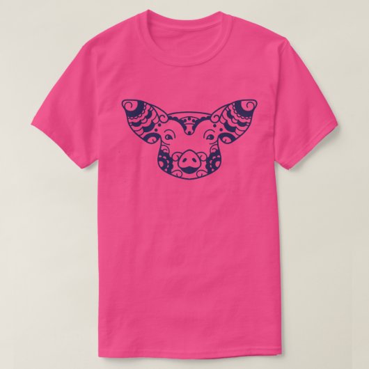 Funny Pig Mandala Design Animal Lover Premium  Tシャツ (デザイン正面)