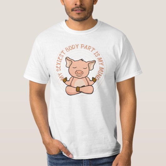 Funny Pig Meditation Practice Gift Tシャツ (正面)