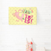 Funny Pig Name & Age Birthday Party Cake Cartoon 横断幕 (インサイチュ)