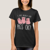 Funny Piglet I Just Really Like Pigs Ok Kids Tシャツ (正面)