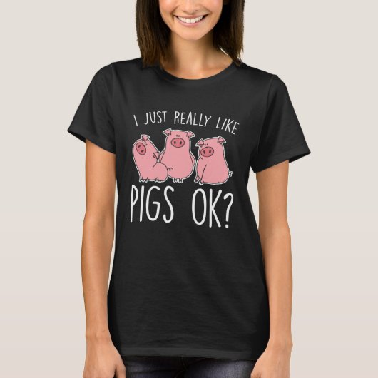 Funny Piglet I Just Really Like Pigs Ok Kids Tシャツ (正面)