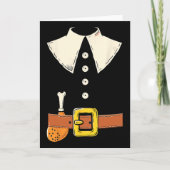 Funny Pilgrim Costume Turkey Leg Thanksgiving Than カード (正面)