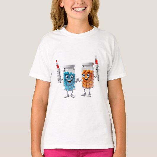 Funny Pill Bottle Tee for children Tシャツ (正面)