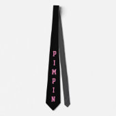 Funny Pimp Black Pink Novelty ネクタイ (正面)