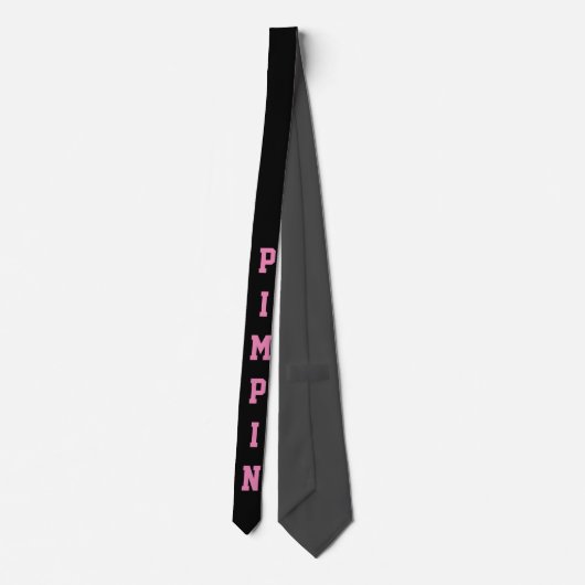 Funny Pimp Black Pink Novelty ネクタイ (裏面)