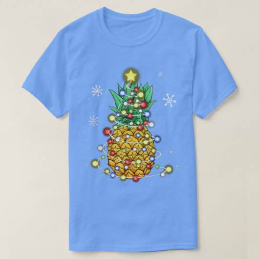 Funny Pineapple Christmas Tree Lights Xmas  Tシャツ (デザイン正面)