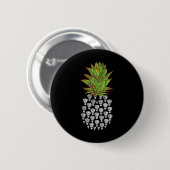Funny Pineapple Distressed Design Badminton Sport 缶バッジ (正面&裏面)