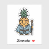 Funny Pineapple Sensei Master Samurai Illustration シール (シート)