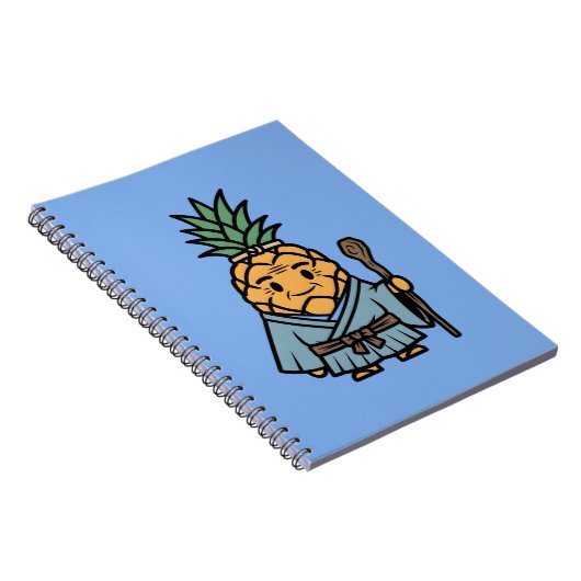 Funny Pineapple Sensei Master Samurai Illustration ノートブック (右側)