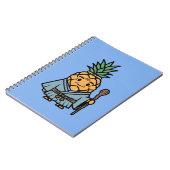 Funny Pineapple Sensei Master Samurai Illustration ノートブック (左側)