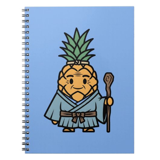 Funny Pineapple Sensei Master Samurai Illustration ノートブック (正面)