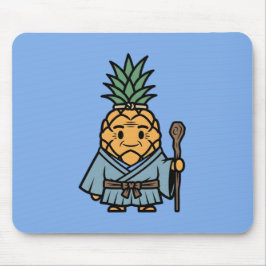 Funny Pineapple Sensei Master Samurai Illustration マウスパッド