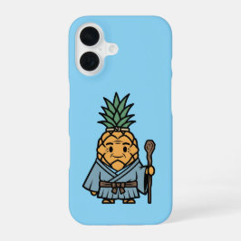 Funny Pineapple Sensei Master Samurai Illustration iPhone 16ケース