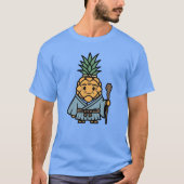 Funny Pineapple Sensei Master Samurai Illustration Tシャツ (正面)