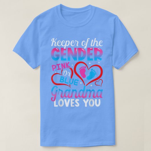 Funny Pink Or Blue Grandma Loves You Gender Reveal Tシャツ (デザイン正面)