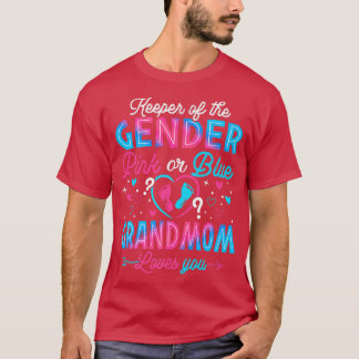 Funny Pink Or Blue Grandmom Loves You Gender Revea Tシャツ