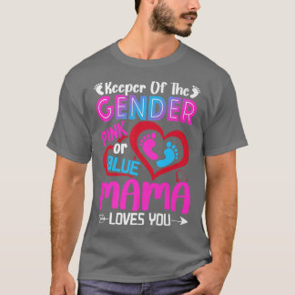 Funny Pink Or Blue Mama Loves You Gender Reveal Cu Tシャツ