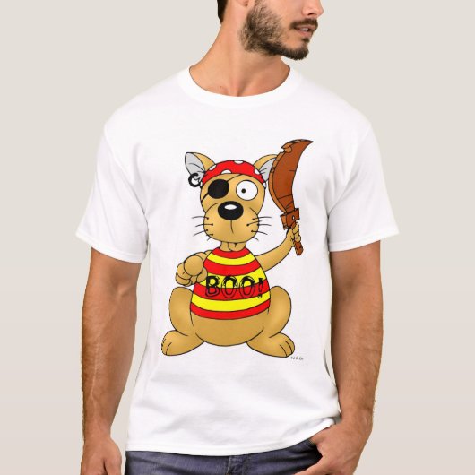 Funny Pirate Dog with Toy Sword Tシャツ (正面)